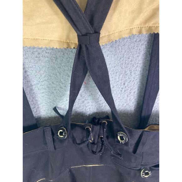 Men's Black Bavarian Lederhosen Jeans Suspenders Pants Sz 46 XS German - Picture 16 of 17